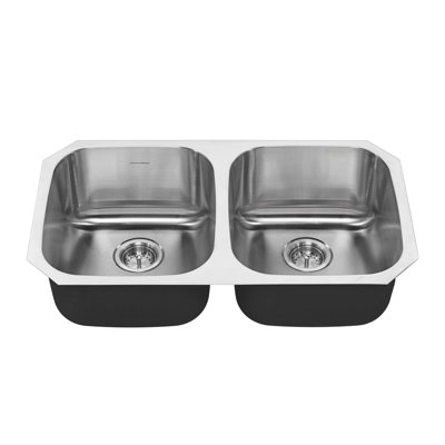 Portsmouth 32.25'' L Double Bowl Stainless Steel Kitchen Sink
