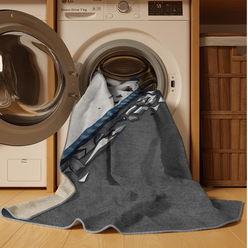 Tapis à motif géométrique rustique moderne en laine grise lavable à la machine Barnesville, 3 X 5