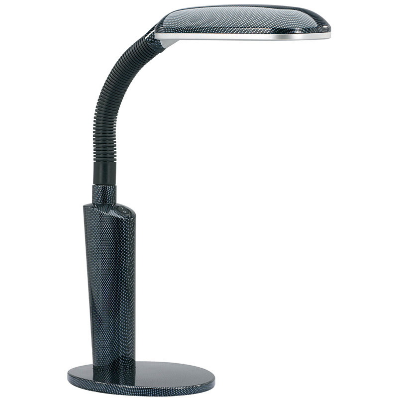 Black Adjustable Gooseneck Desk Lamp with CFL Bulb