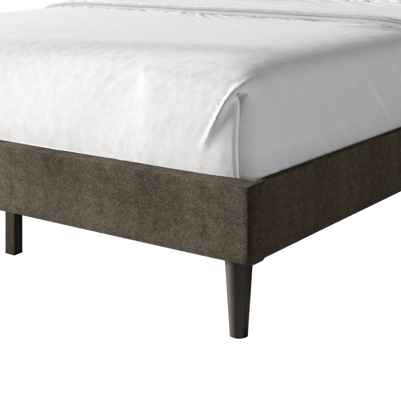 Glam Wingback Platform Bed, Brown, King
