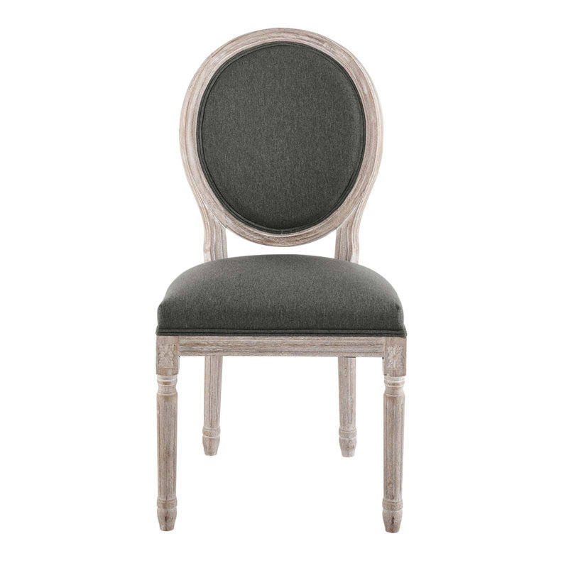 Chaise d'appoint de salle à manger Emanate, Naturel, Gris foncé