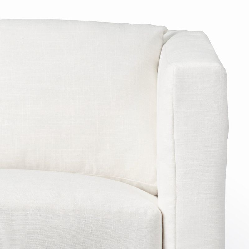 Chaise et demi Emilie, Chêne, Chenille Crypton® neige Nomad