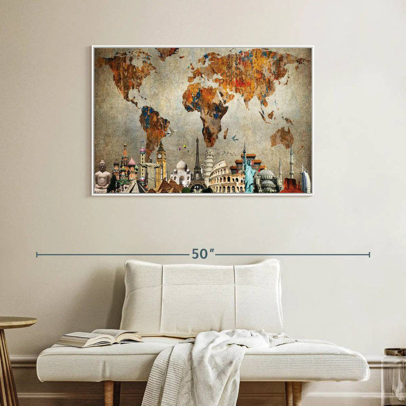 Rusty World Burwell, Cadre flottant blanc, 43 po x 29 po