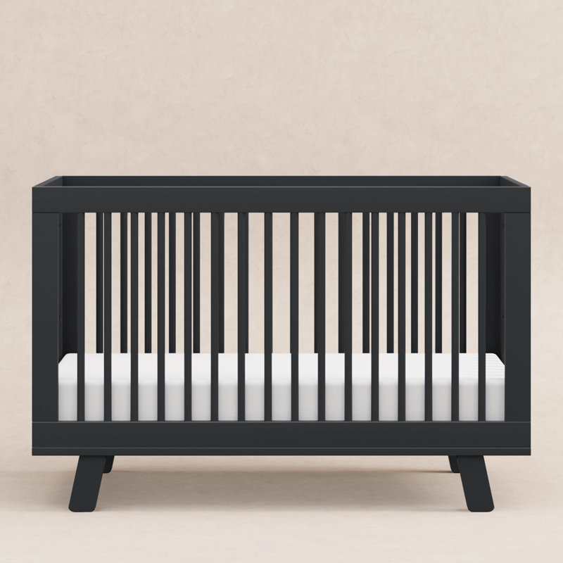 Hudson Black 3-in-1 Convertible Crib with Toddler Rail