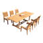 8 Seats 9 Pcs Grade-A Teak Wood Dining Set: 118" Double Extension Mas Rectangle Trestle Leg Table And 8 Lagos Armless Chairs #11LG2500-491092728-491092729