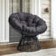 Chaise d'appoint pivotante en osier avec coussin-20740862