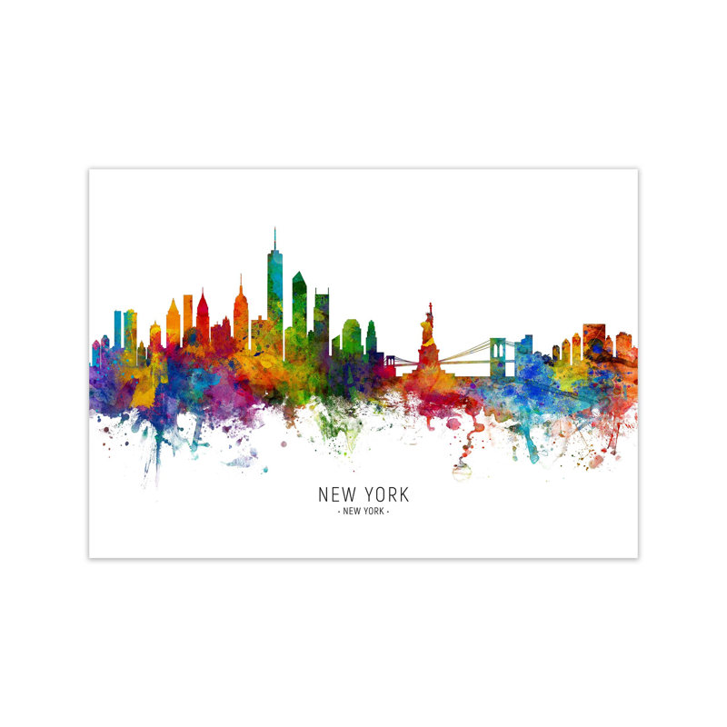 New York New York Skyline by Michael Tompsett - Print, 30cm H x 42cm W x 1cm D, Unframed