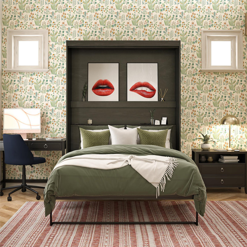 Her Majesty Murphy Bed, Black, Queen