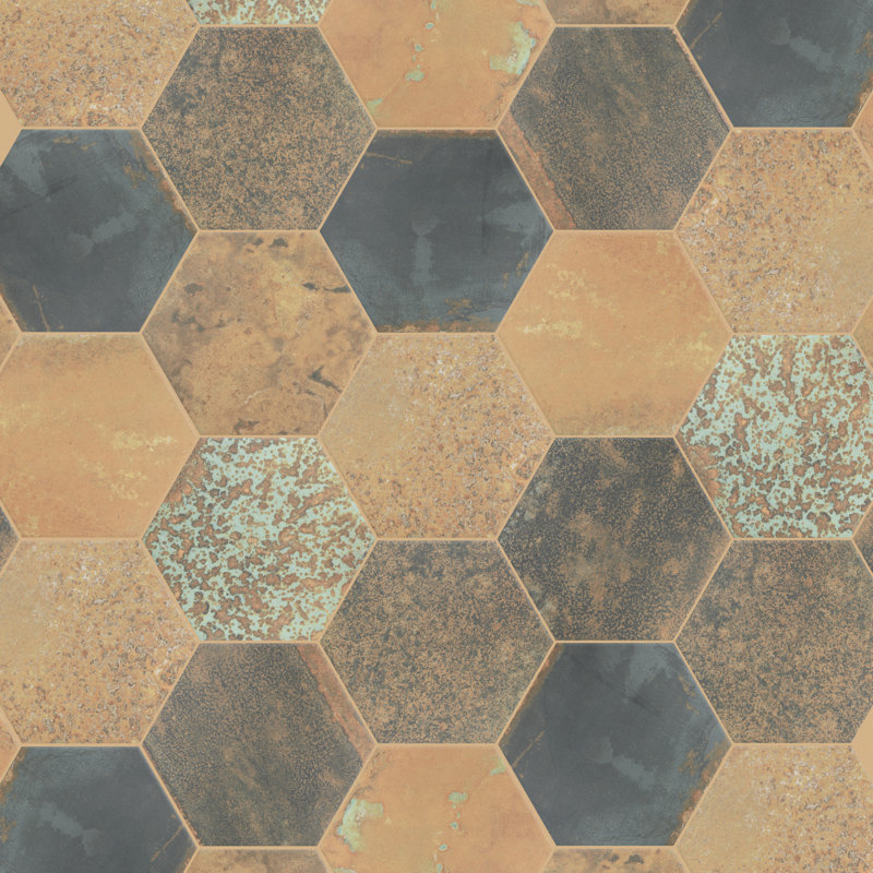 Carreau de porcelaine à motif hexagonal 8-5 / 8 "x 9-7 / 8" Maheno