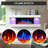 44 Inch Wall Mounted Electric Fireplace All-in-one With Multi Ambient Light Colors, Remote, 1500w Heater, White
