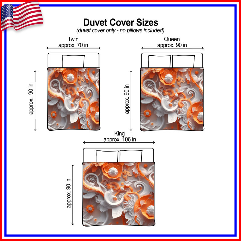 Ornate Floral Relief Duvet Covers, Lit simple
