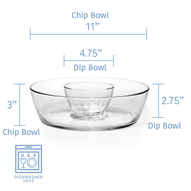 Napoli 11 in. 2-Piece Chip-n-Dip Bowl