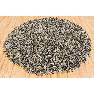 Tapis noir, brun et crème en laine tissé à la main Cyrah