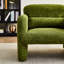 Tissu de velours moderne de 34 po simple, avec coussin de soutien, pour appartement, bureau, salon, structure, siège à assise mi-moelleuse, support lombaire, rembourrage en mousse de bois massif-135420811