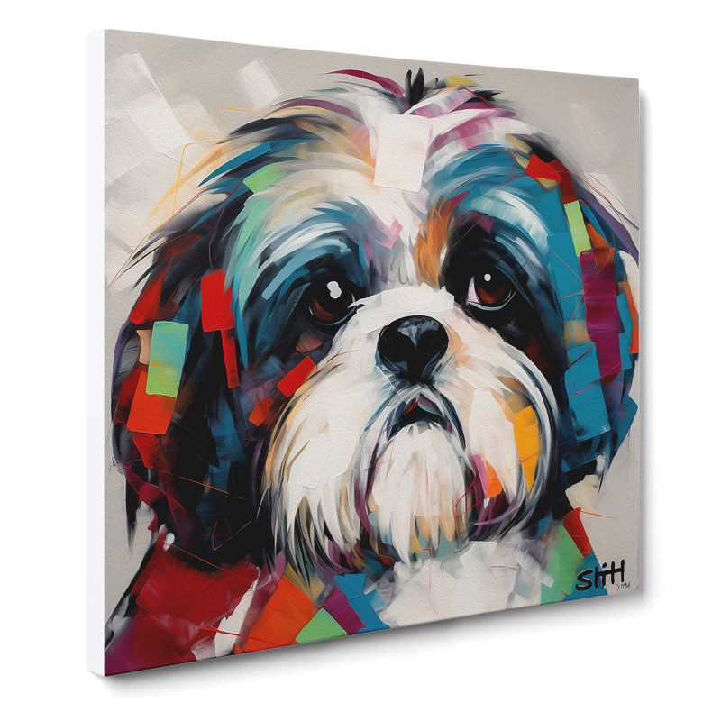 Shih Tzu Constructivism - Wrapped Canvas, 50cm H x 50cm W x 3cm D