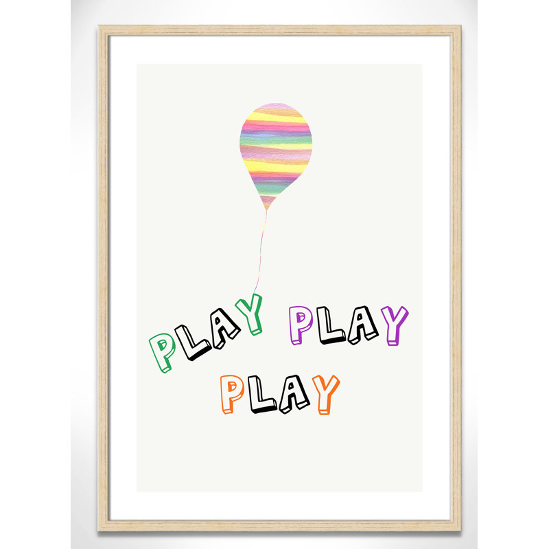 Play Play Play, impression sur papier, H 34,5 po x l 24,5 po x P 1,18 po, Encadré de boîte beige