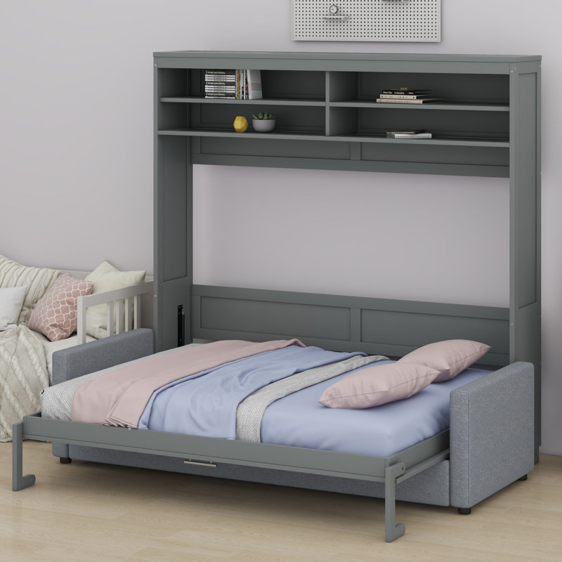 Murphy Bed Wall Bed With Sofa, Grey
