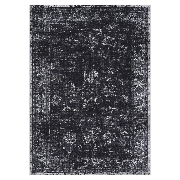Machine Washable Rug Oriental Non-Slip Area Rug for Living Room Low-Pile Rug Indoor Floor Cover for Bedroom Dining Room Hallway Kitchen Office