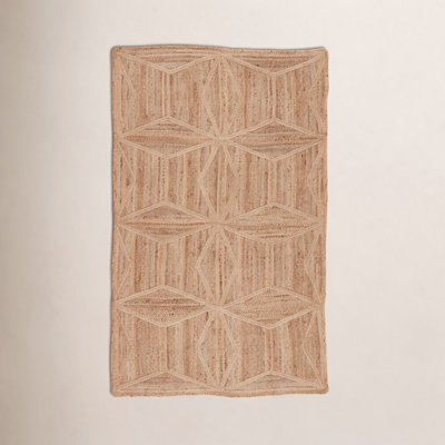 Knox Beige Hand-Woven Geometric Jute Rug