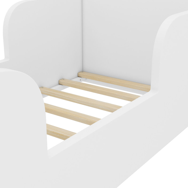 Base de lit pour tout-petit, lit de bébé pour les garçons et les filles de 3 à 6 ans, lit de bébé en forme d'ours , Blanc