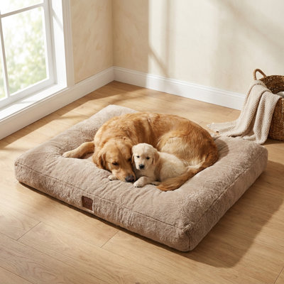 Lit pour chien avec traversin deux tons Pawsome Mink