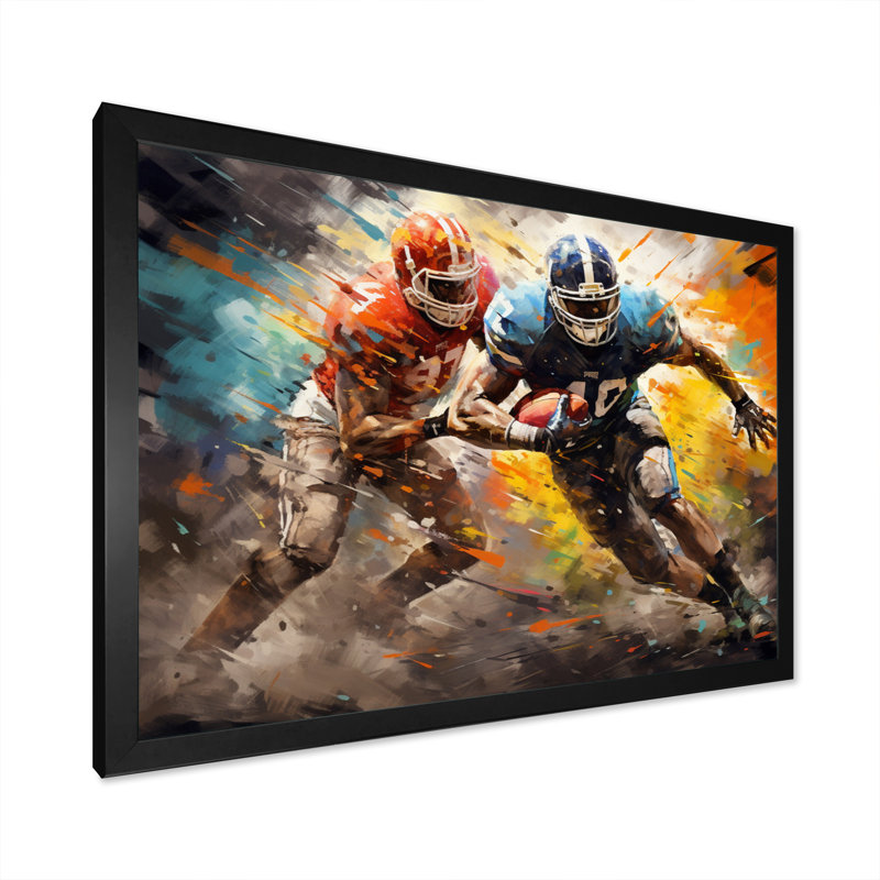 Football The Winning II - Sports Wall Decor, H 34 po x l 44 po x P 1,5 po, Cadre simple noir