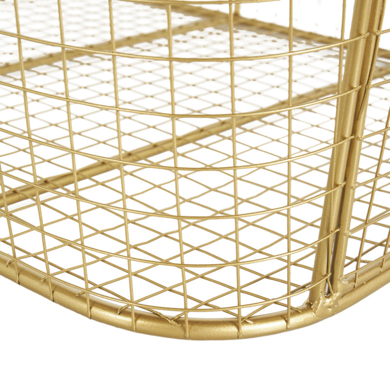 Panier de rangement moderne en métal, Doré