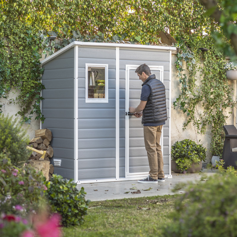 Keter Manor Pent Outdoor Garden Storage Shed 6 x 4ft - Grey