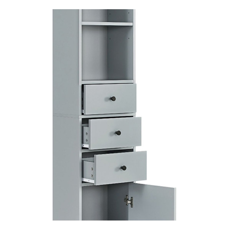 Rangement pour salle de bain Ogallala, Gris