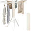 Séchoir à trépied portable - 12 bras en bois pour la lessive-110851984-110851982