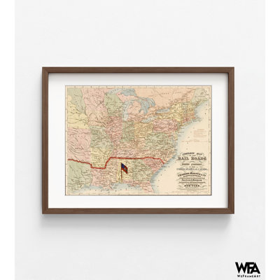 Chemins de fer et cours d'eau aux États-Unis et au Canada, reproductions de cartes hydrauliques rétro, impression d'affiche hydrographique, carte hydrographique américaine