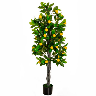 135 cm H Faux Lemon Tree Plant in Plastic Pot