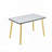 Rectangular Dining Table with Double-Layer Tempered Glass and Gold Metal Legs (47.3", Seats 4-6)-1226318837