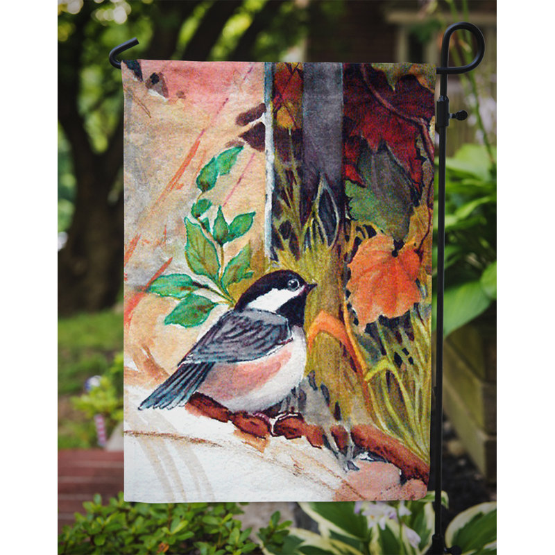 Drapeau de jardin 2 côtés clôture gardienne chickadee