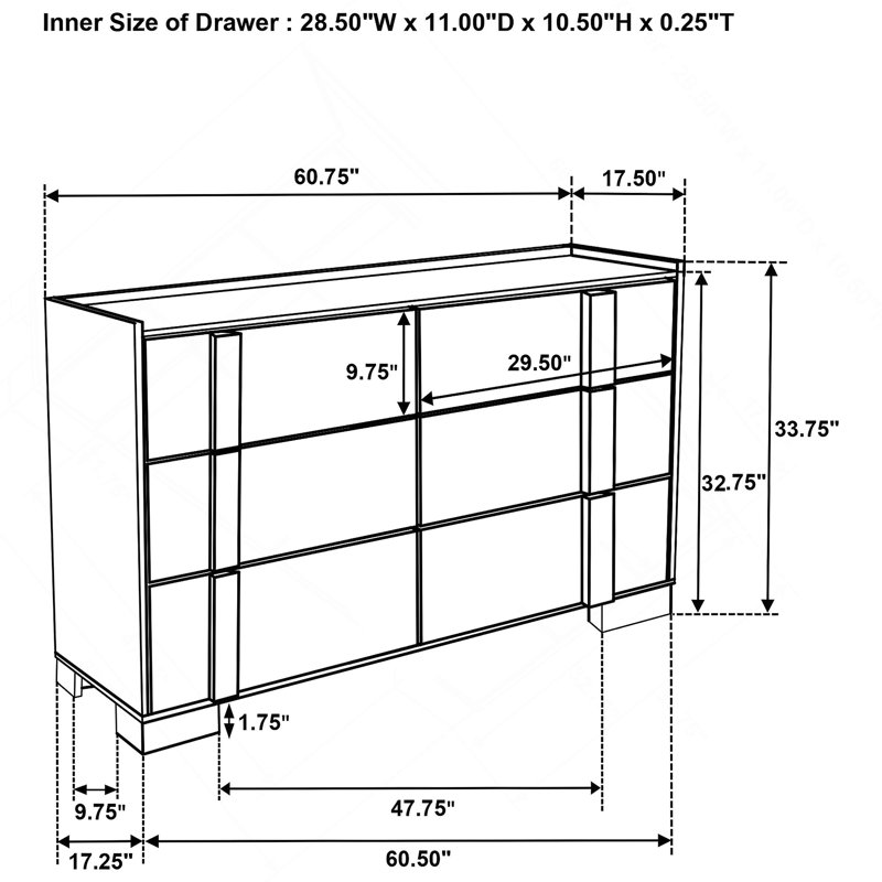 Commode 6 tiroirs Natural