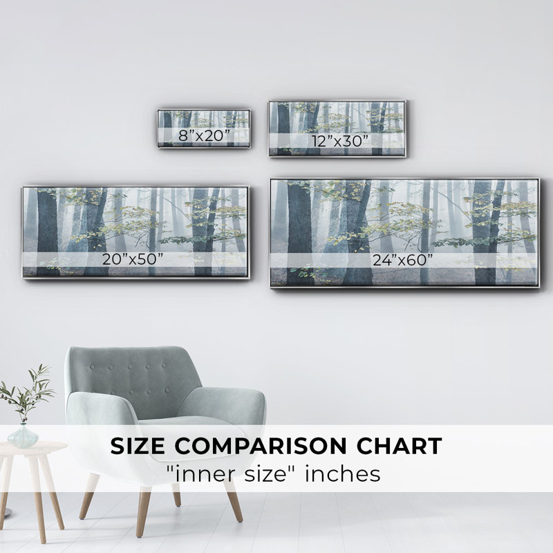 Chalky Misty- Framed Canvas, 24" H x 60" W