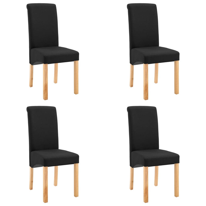 Chaise d'appoint rembourrée avec structure en bois, Noir, 4