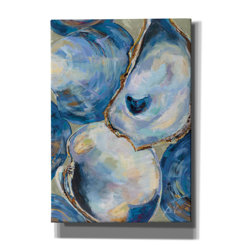 «Matununk Shells Tan Copie 2» par Jeanette Vertentes, art mural sur toile, H 26 po x l 18 po x P 0,75 po