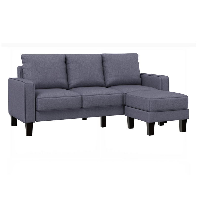 Canapé en forme de L avec repose-pieds Modern Living, Gris foncé