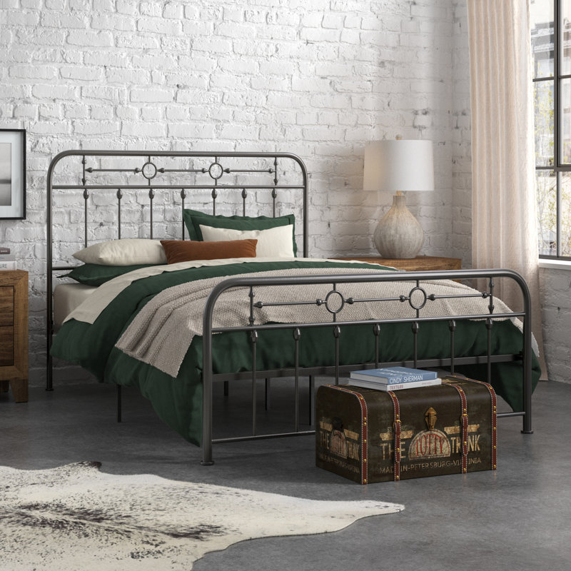 Lit plateforme Thatcham, Gris, Double