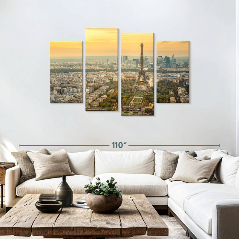 Nicci soleil couchant sur Paris, H 48 po x l 75 po