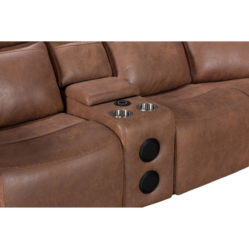 Canapé modulaire Reigate, Mélange de polyester brun