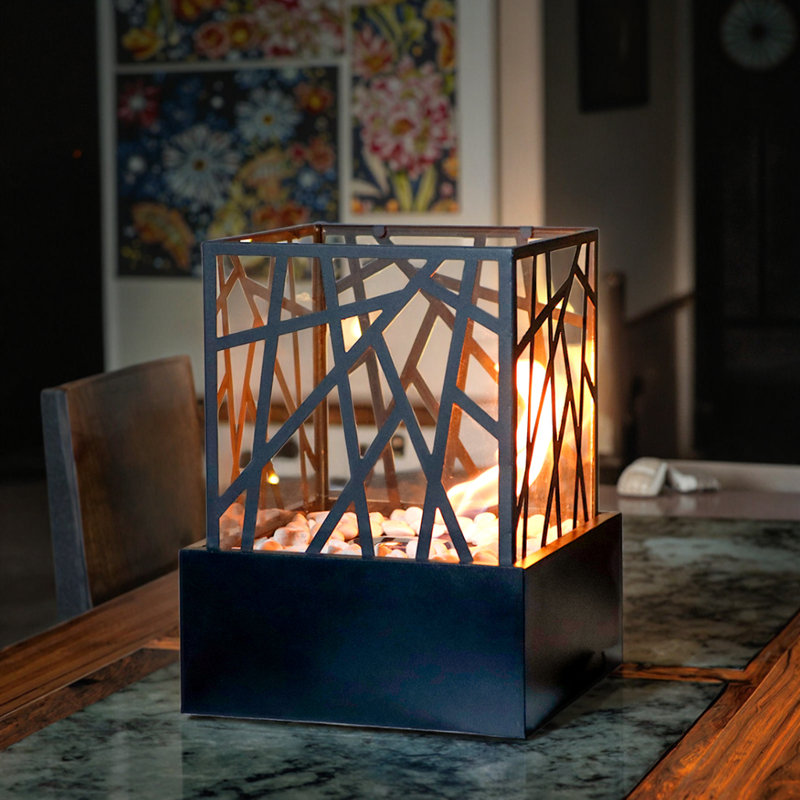 Wesson Bio-Ethanol Outdoor Tabletop Fireplace with Flame Guard