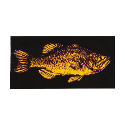 Largemouth Bass Orange a Hand Embelished Textured Canvas