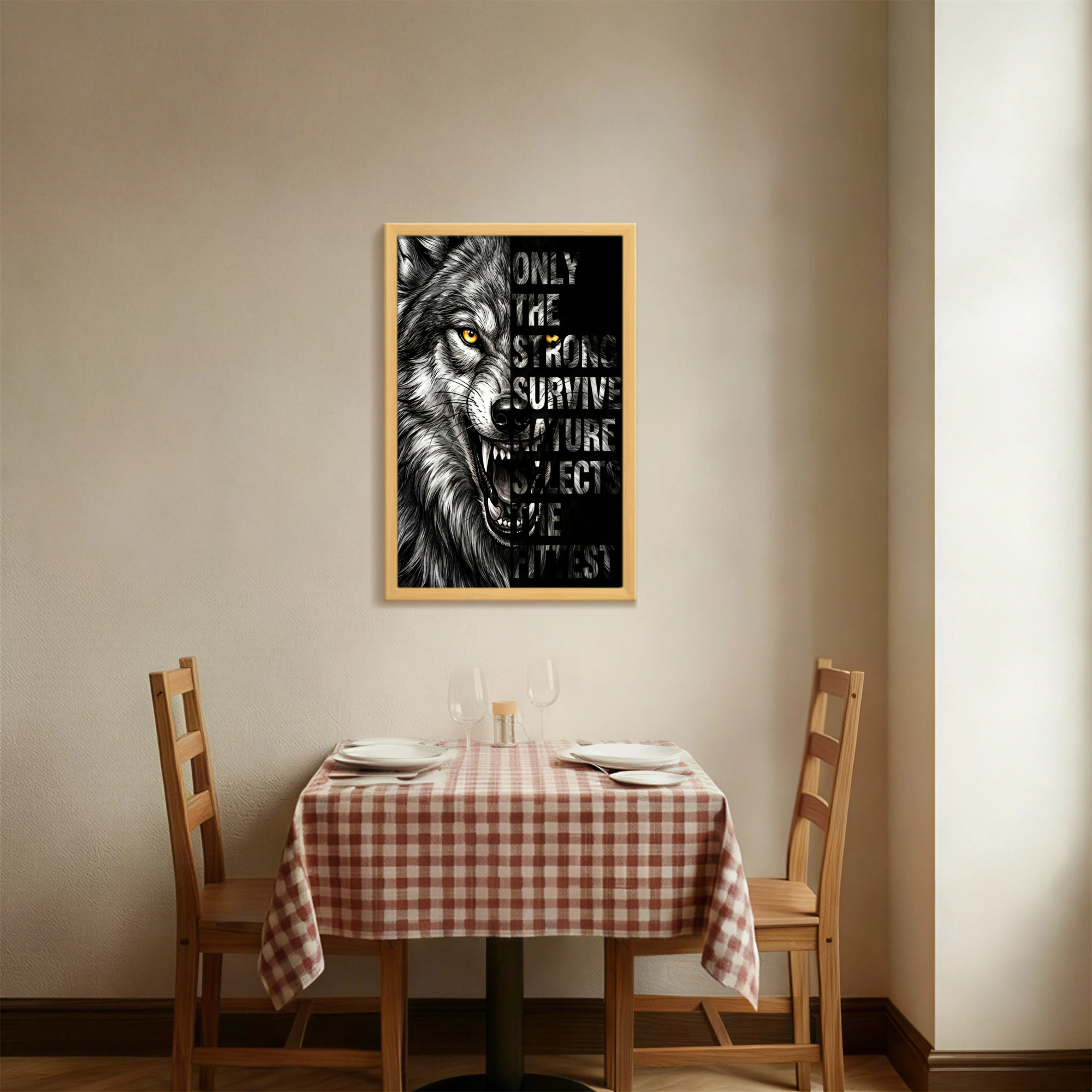 Intense Text Wrought Studio™ Animals Wolf With Intense Eyes And Bold Text | Wayfair