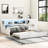 Full Size White Daybed With Built-In , Led, And Storage - Enhance Your Living Space Trundle, Storage, Size, Finish-903273608