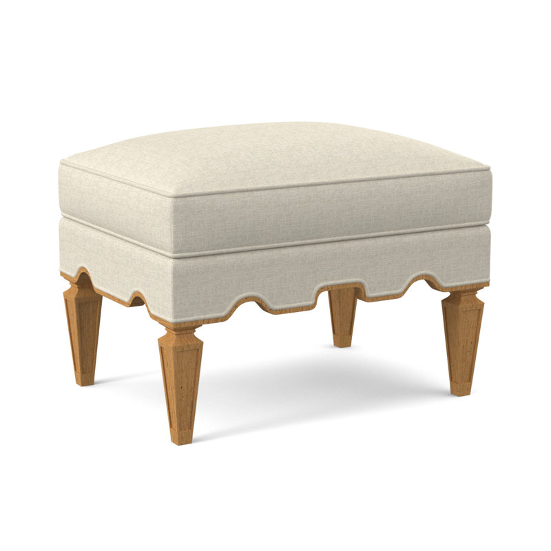 Palm Ottoman, Amber, Filigree Ivory 100% Polyester