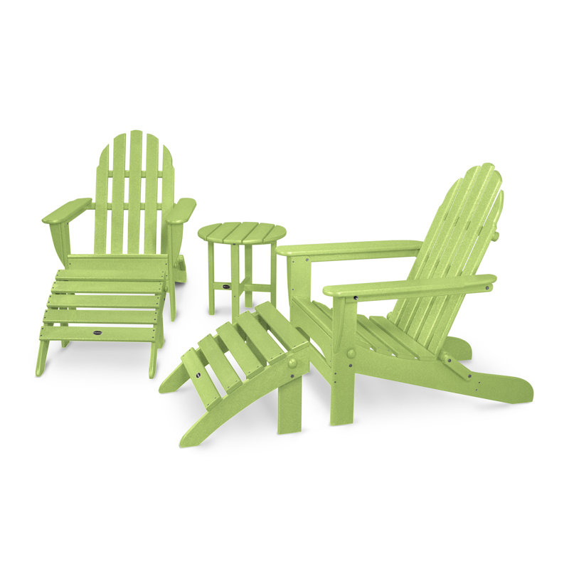 POLYWOOD Classic Adirondack 5-Piece Casual Set, Lime