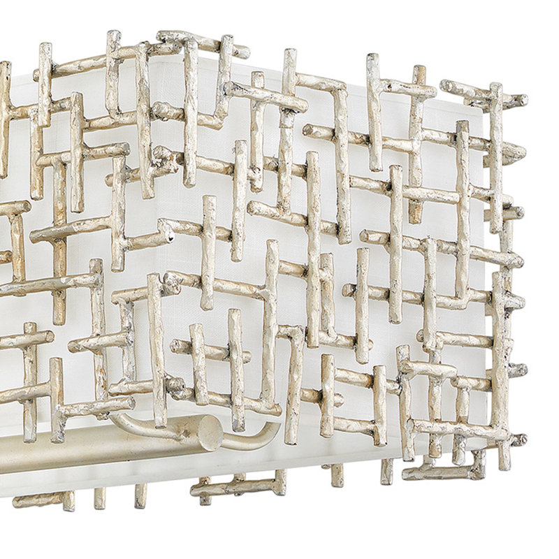 Farrah 10 - Light Unique Rectangle Chandelier, Silver Leaf