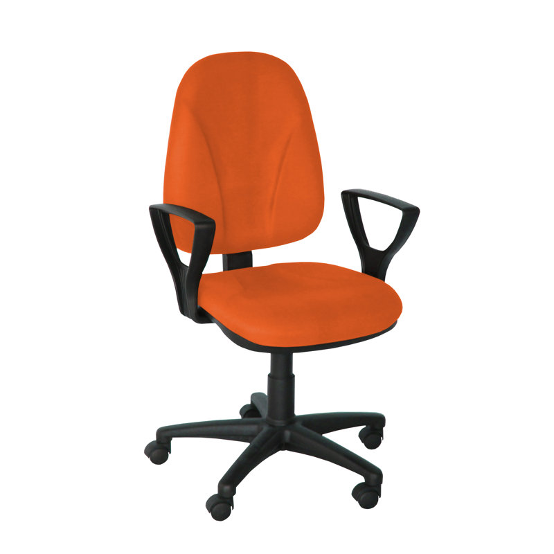 Office Chair, Orange, Fixed armrests